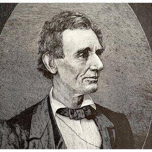 President Abraham Lincoln Portrait Typogravure Victorian 1894 McFee DWS4